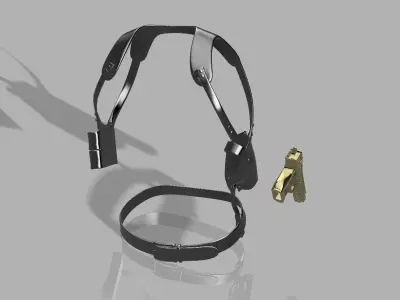 Leather Holster Shoulder Harness 3D model