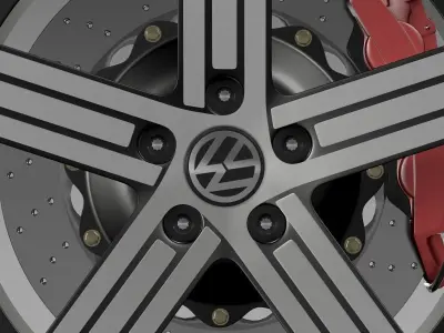 Volkswagen Golf R wheel 3D model