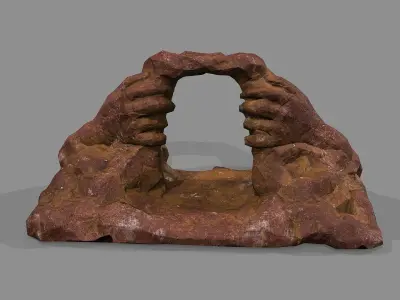 Cave Entrance Desert rock 03 Low-poly 3D model