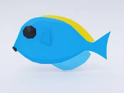 Ambly Fish low poly 3d model  Low-poly 3D model