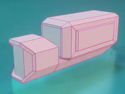 Low Poly Stylized Sci-Fi Hover Truck Free low-poly 3D model