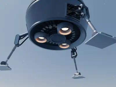 Sci-Fi Planetary Lander Space Pod 3D Model Low-poly 3D model