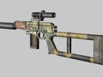 Sniper Denel 11NTW-20 Low-Poly 3D Model Low-poly 3D model