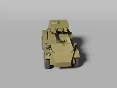 Historical British armoured car from WW 2 3D model