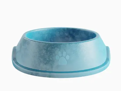 Used Metal Dog Bowl 04 3D model
