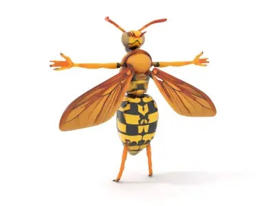 Vivid Wasp Insect model pack Low-poly 3D model