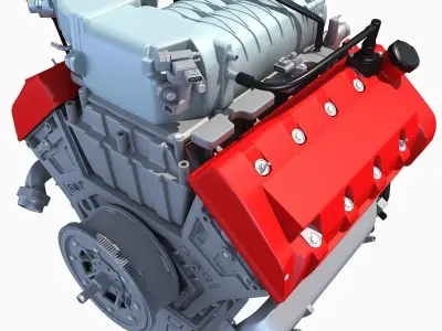 Generic V8 Engine 3D model