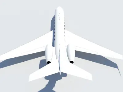 US Long Range G 650 Private Jet Static Low-poly 3D model