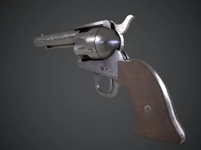Revolver Colt 45 Peacemaker with Ammo 3D model