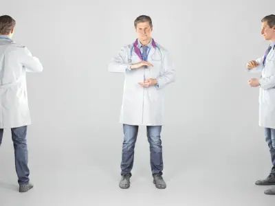Man in medical uniform posing for commercial 202 Low-poly 3D model