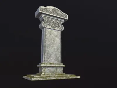 Tombstone - PBR Game Ready stone monument Low-poly 3D model