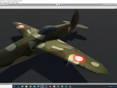 Pack of realistic pbr 42 low poly game AR VR ready aircraft Low-poly 3D model