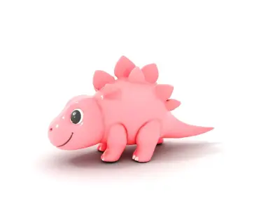 Pink Dinosaur Toy model pack Low-poly 3D model