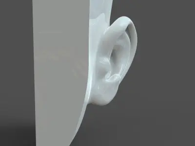 CAD-friendly Casual Woman Ear Model F1P1D0V1ear 3D model