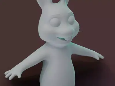 FREE Cartoon Rabbit Rigged Base Mesh 3D Model Free 3D model