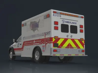 Emergency Ambulance 911 Low-poly 3D model
