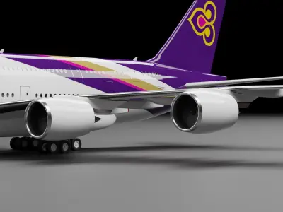 Airbus A380-800 THAI Livery 3D model