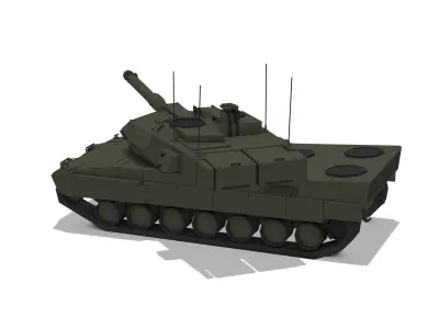 STRV 122 Low-Poly Tank  Game-Ready with 3 Camo Variants Low-poly 3D model