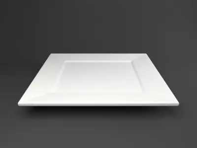 Large Square Ceramic Plate Free low-poly 3D model