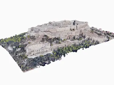Acropolis of Athens - Parthenon Low-poly 3D model