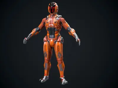 Cyborg Low-poly 3D model