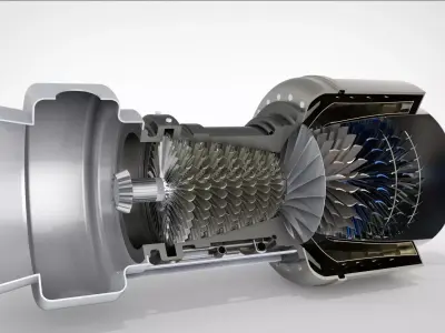 Turbo shaft Helicopter engine 3D print model