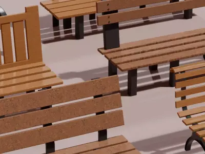 Park Bench Asset Pack 9 Benches Free 3D model