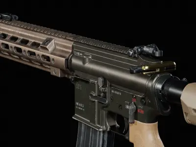 HK416 SMR Low-poly 3D model