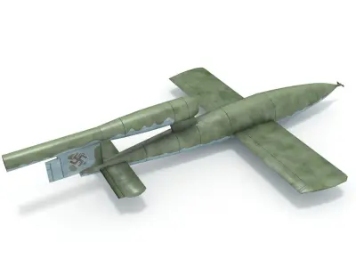 V1 Low poly military plane Low-poly 3D model