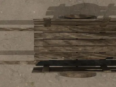 Medieval cart Low-poly 3D model