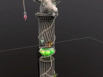 column elk Free low-poly 3D model