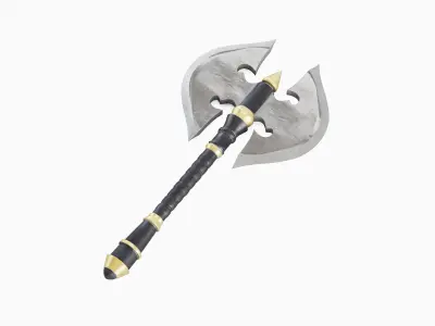 Stylized War Axe 01 Low-poly 3D model