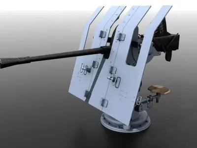 German 37mm FLAK 42 Low-poly 3D model