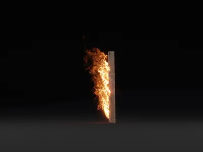 3D Fence Post Fire 3D model