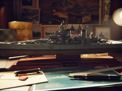 USS Iowa - BB61 Low-poly 3D model