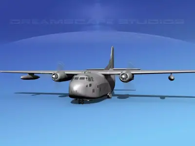 Fairchild C-123B Bare Metal 3D model