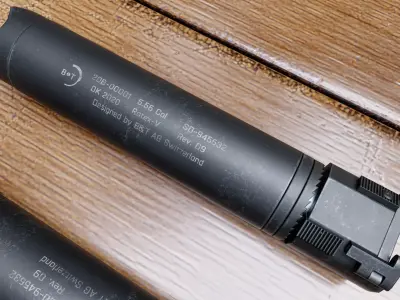 Rotex V suppressor Low-poly 3D model