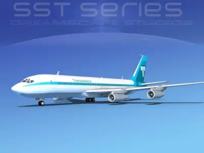 Boeing 707-320 SS Transamerica 3D model