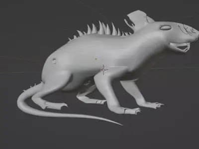 Post-Apocalyptic Rat Creature 3D model