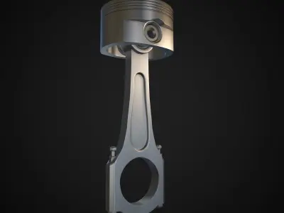 piston and crankshaft 3D model