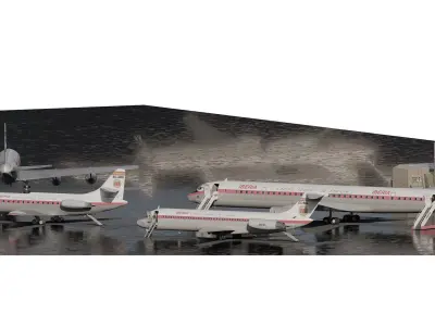 IBERIA Fleet DC-8-52    DC-8-63  and DC-9-32 3D model