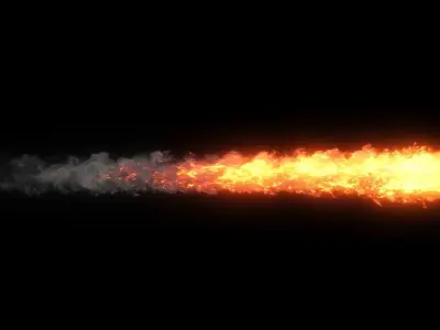 High Resolution Smoke Fire Trail Animations 3D model