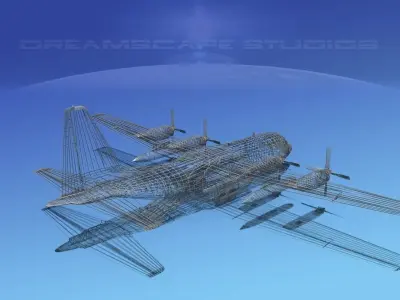 Lockheed C-130 Hercules Transamerica 3D model