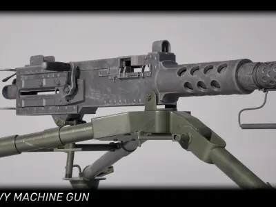 M2 Browning Heavy Machine Gun Low-poly 3D model