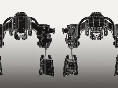 Lowpoly Steampunk Race Pod Low-poly 3D model