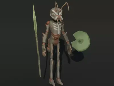 Low Poly Stylized Monster - Mutated Ant Low-poly 3D model