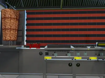 doner salonu endustriyel mutfak ekipmani 3D model