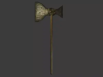 high Details Low-Poly axe - 1000 Polygons Low-poly 3D model