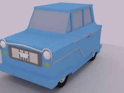 Cartoon car Low-poly 3D model
