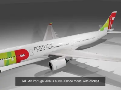 Airbus a330-900neo model with cockpit low poly 10 liveries 3D Model Collection